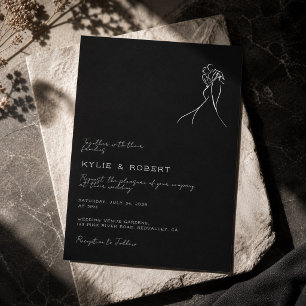 Invitation Magnifique Dessin Moderne Mariage Romantique