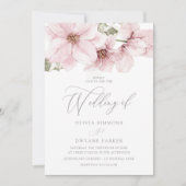 Invitation Magnifique Elegant Blush Floral Mariage (Devant)
