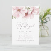 Invitation Magnifique Elegant Blush Floral Mariage (Debout devant)