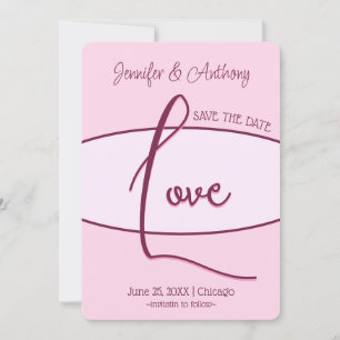 Invitation Magnifique Enregistrer La Date Rose Love Mariage