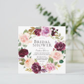 Invitation Magnifique Fête des mariées de couronne florale (Debout devant)