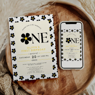 Invitation Magnifique fête florale pour un premier anniversai