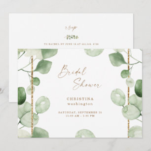 Invitation Magnifique feuillage Eucalyptus Baby Shower de mar