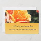 Invitation Magnifique fleur de rose jaune pour la fête de la (Dos)