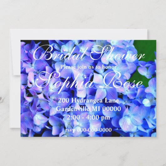Invitation Magnifique hydrangea florale magenta bleu violet c (Devant)