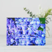 Invitation Magnifique hydrangea florale magenta bleu violet c (Debout devant)