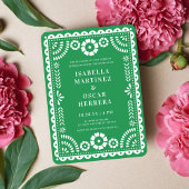 Invitation Magnifique Livre Vert Picado Inspiré Mariage