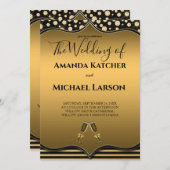 Invitation Magnifique Magnifique Or Et Black Invit (Devant / Derrière)