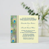 Invitation Magnifique mariage au paon doré (Debout devant)