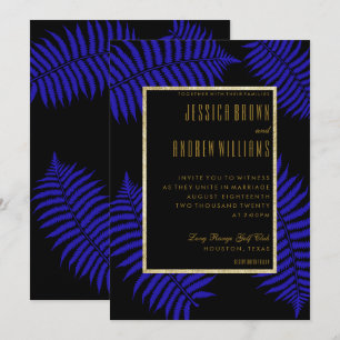 Invitation Magnifique mariage aux feuilles de fougère bleues