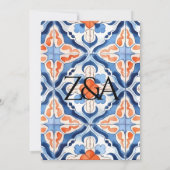 Invitation Magnifique mariage bleu clair et rouge (Dos)