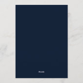 Invitation Magnifique mariage bleu marine lunatique (Dos)