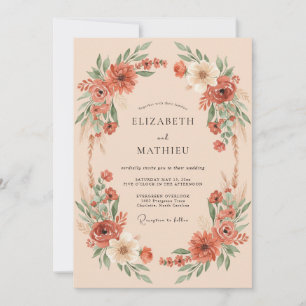Invitation Magnifique mariage bohème en terre cuite