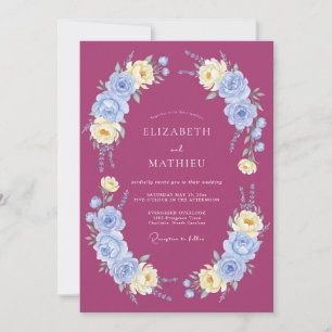 Invitation Magnifique mariage botanique magenta