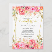 Invitation Magnifique Mariage d'aquarelle rose Enchanted (Devant)