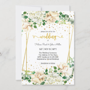 Invitation Magnifique Mariage de coton Enchanté Fleur Blanche