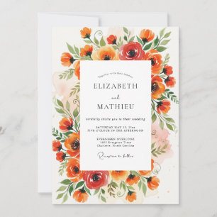 Invitation Magnifique mariage d'été orange