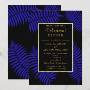 Invitation Magnifique mariage Feuille de Fougère Bleue
