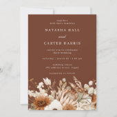 Invitation Magnifique Mariage Fleurs Boho Riches (Devant)