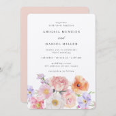 Invitation Magnifique Mariage Floral coloré (Devant / Derrière)