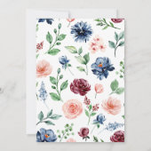 Invitation Magnifique mariage floral et verdure à l'aquarelle (Dos)