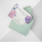 Invitation Magnifique Mariage floral Hydrangea peint à la mai