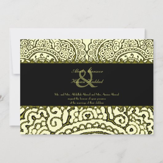 Invitation Magnifique Mariage Mehndi Mandalas (Effet Or) (Devant)