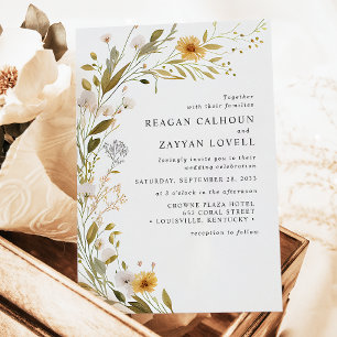 Invitation Magnifique mariage moderne botanique de fleurs sau