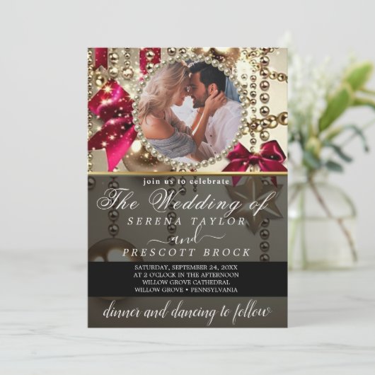 Invitation Magnifique Mariage photo tout en un (Debout devant)