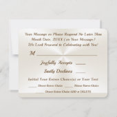 Invitation Magnifique, Mariage RSVP Menu Choice Modèle (Dos)