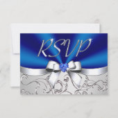 Invitation Magnifique Mariage Sapphire personnalisé Menu Cart (Devant)