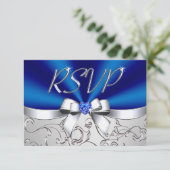 Invitation Magnifique Mariage Sapphire personnalisé Menu Cart (Debout devant)