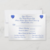 Invitation Magnifique Mariage Sapphire personnalisé Menu Cart (Dos)