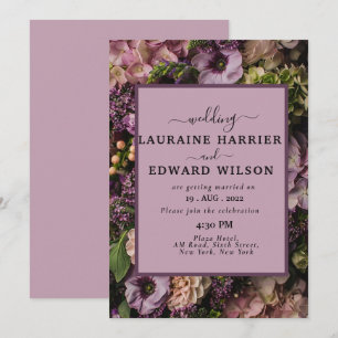Invitation Magnifique motif de fleur de lavande