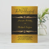 Invitation Magnifique Parties scintillant Or Et Noir Magnifiq (Debout devant)