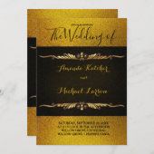 Invitation Magnifique Parties scintillant Or Et Noir Magnifiq (Devant / Derrière)