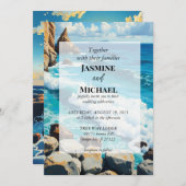 Invitation Magnifique Plage Bleue (Devant / Derrière)