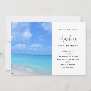 Invitation Magnifique plage tropicale turquoise d'anniversair