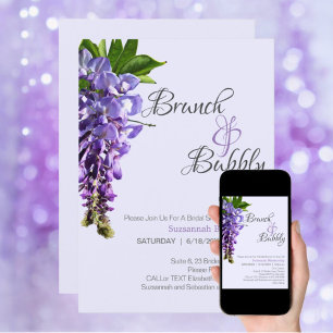 Invitation Magnifique Réception de Mariage Bubbly au Brunch d
