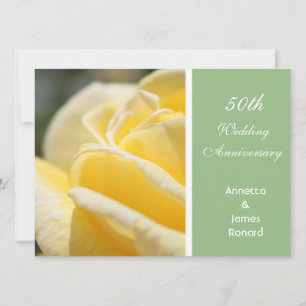 Invitation Magnifique rose jaune fleur mariage anniversaire