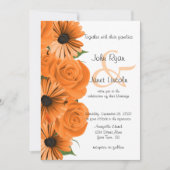 Invitation Magnifique Rose orange et Mariage Daisy (Devant)