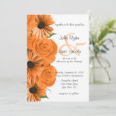Invitation Magnifique Rose orange et Mariage Daisy (Debout devant)