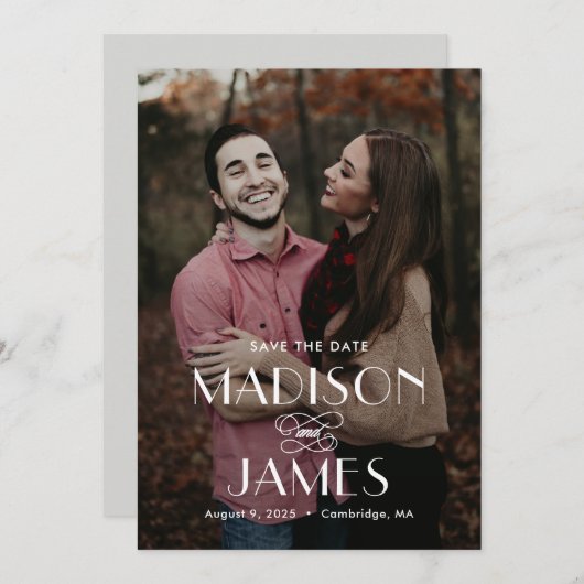 Invitation Magnifique Union Modifiable Couleur Enregistrer La (Devant / Derrière)