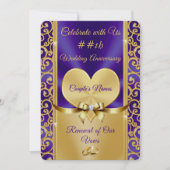 Invitation Magnifique violet, Or Renouvellement des Vows Invi (Devant)