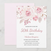 Invitation Magnifiquement Elegant Blush Roses 50e (Devant / Derrière)