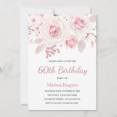 Invitation Magnifiquement élégantes femmes Roses 60e annivers (Devant)