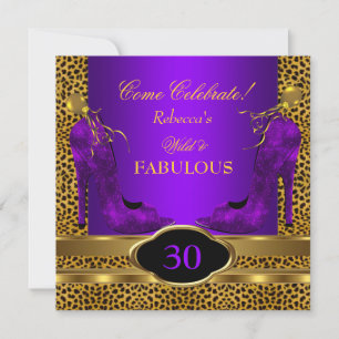 Invitation Magnifiques talons hauts sauvages léopard pourpre 