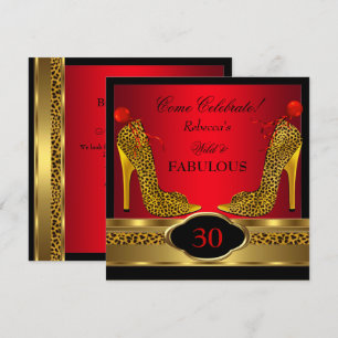 Invitation Magnifiques talons hauts sauvages léopard rouge gu