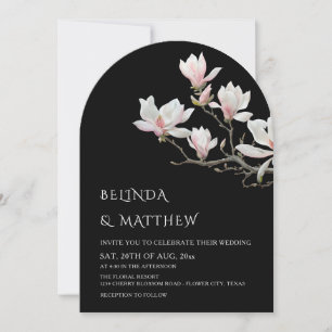 Invitation Magnolia Beaux-Arts Mariage Casual Noir