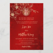 Invitation Magnolia Bilingue Mariage Chinois Anglais (Devant)